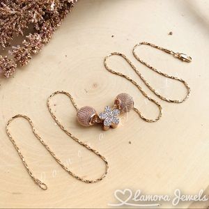 Rose Gold Charm Chain Necklace Fashion Jewelry